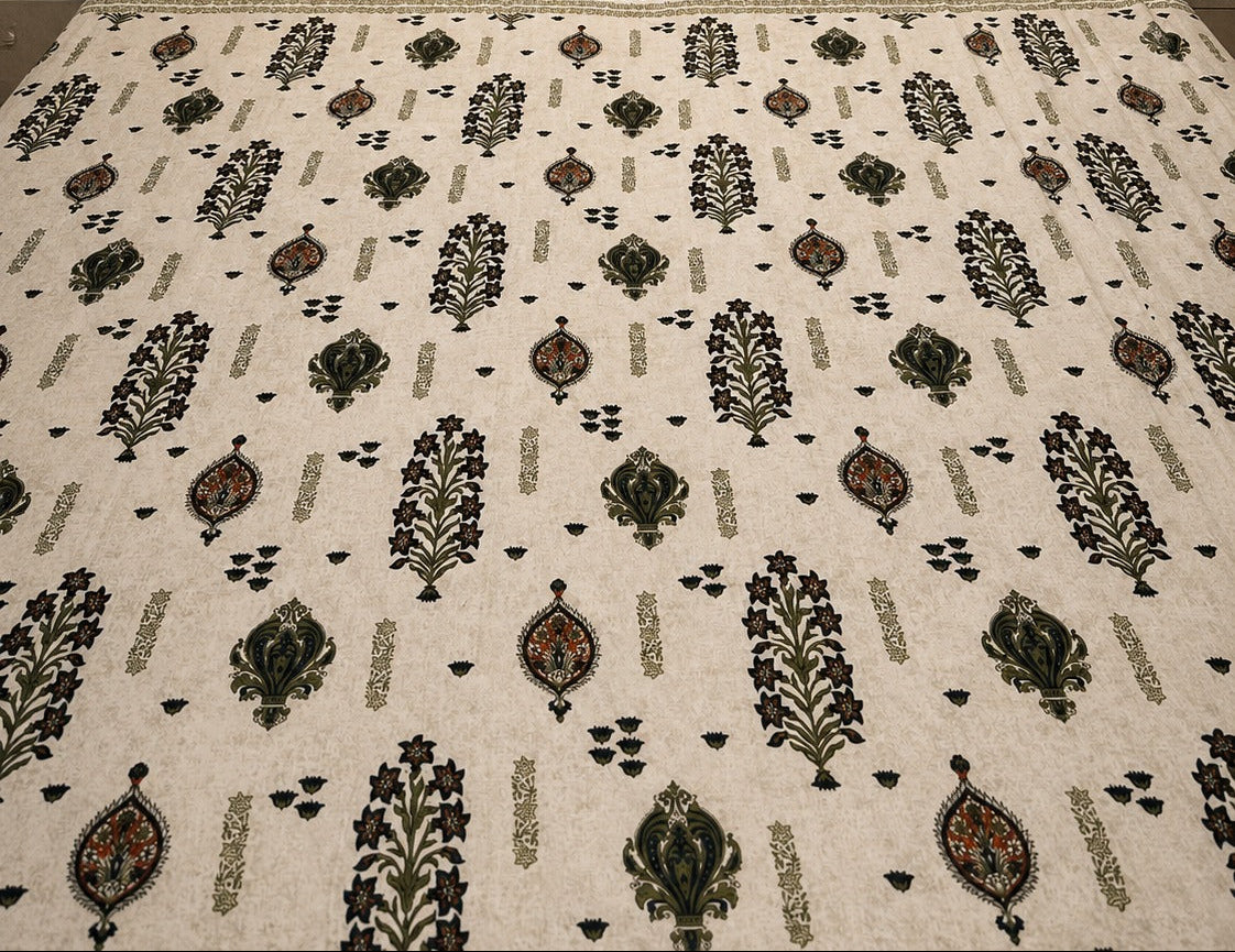 Olive Heritage Botanical Bedsheet Set