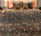 Charcoal Ember Floral Bedsheet Set