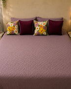 Dusty Mauve Floral Quilted Bedsheet Set