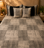 Black and Beige Geometric Bed Ensemble