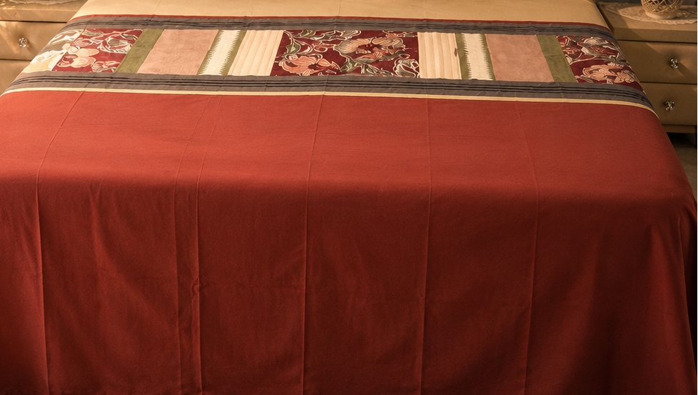 Rust Floral Panel Bed Ensemble