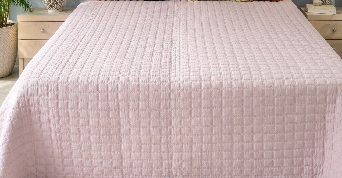 Blush Bloom Quilted Bed Ensemble