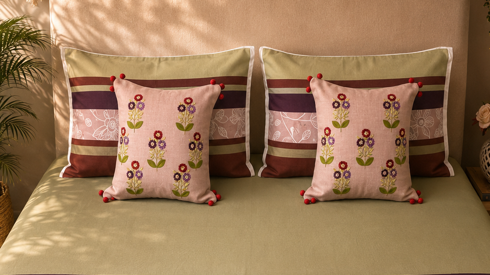 Sage and Rust Floral Bed Ensemble